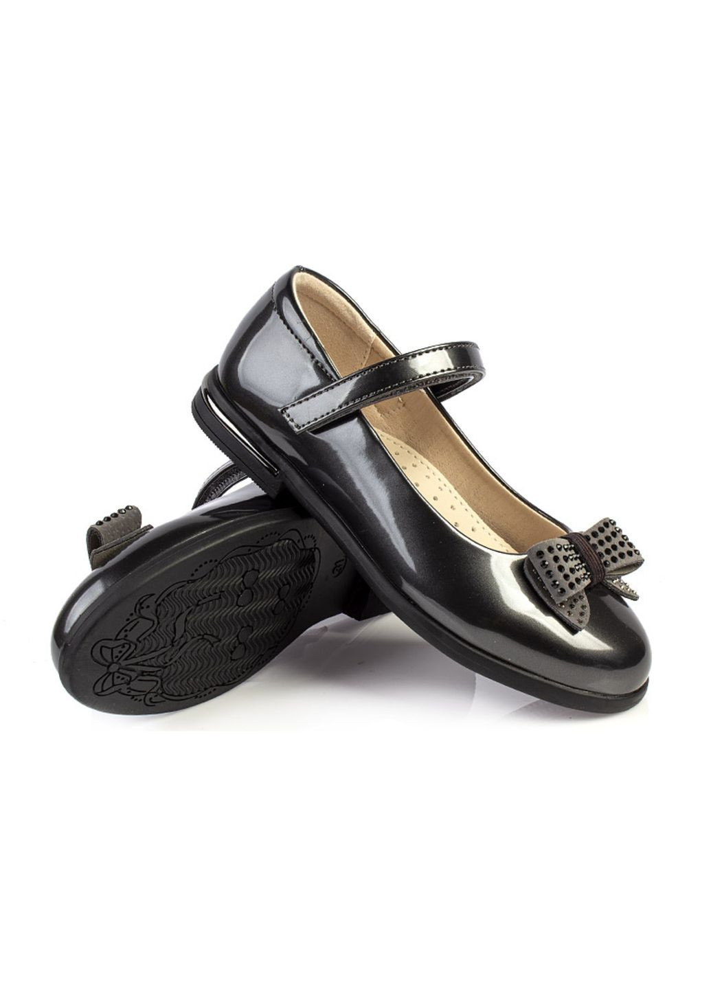Серые туфли детские для девочек бренда 4400010_(1) на каблуке Weestep