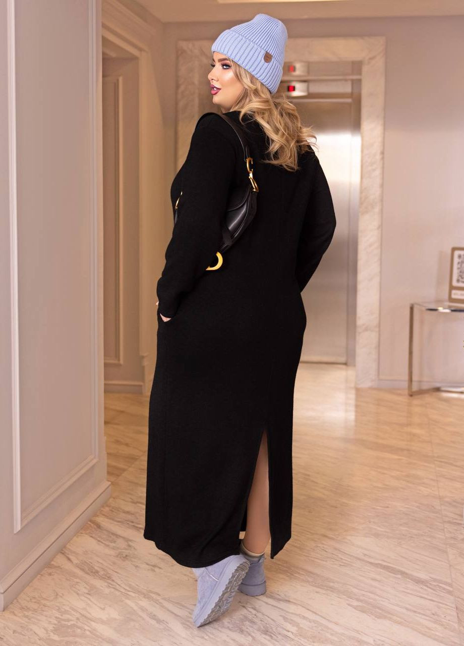 Черное кэжуал женское платье ангора No Brand