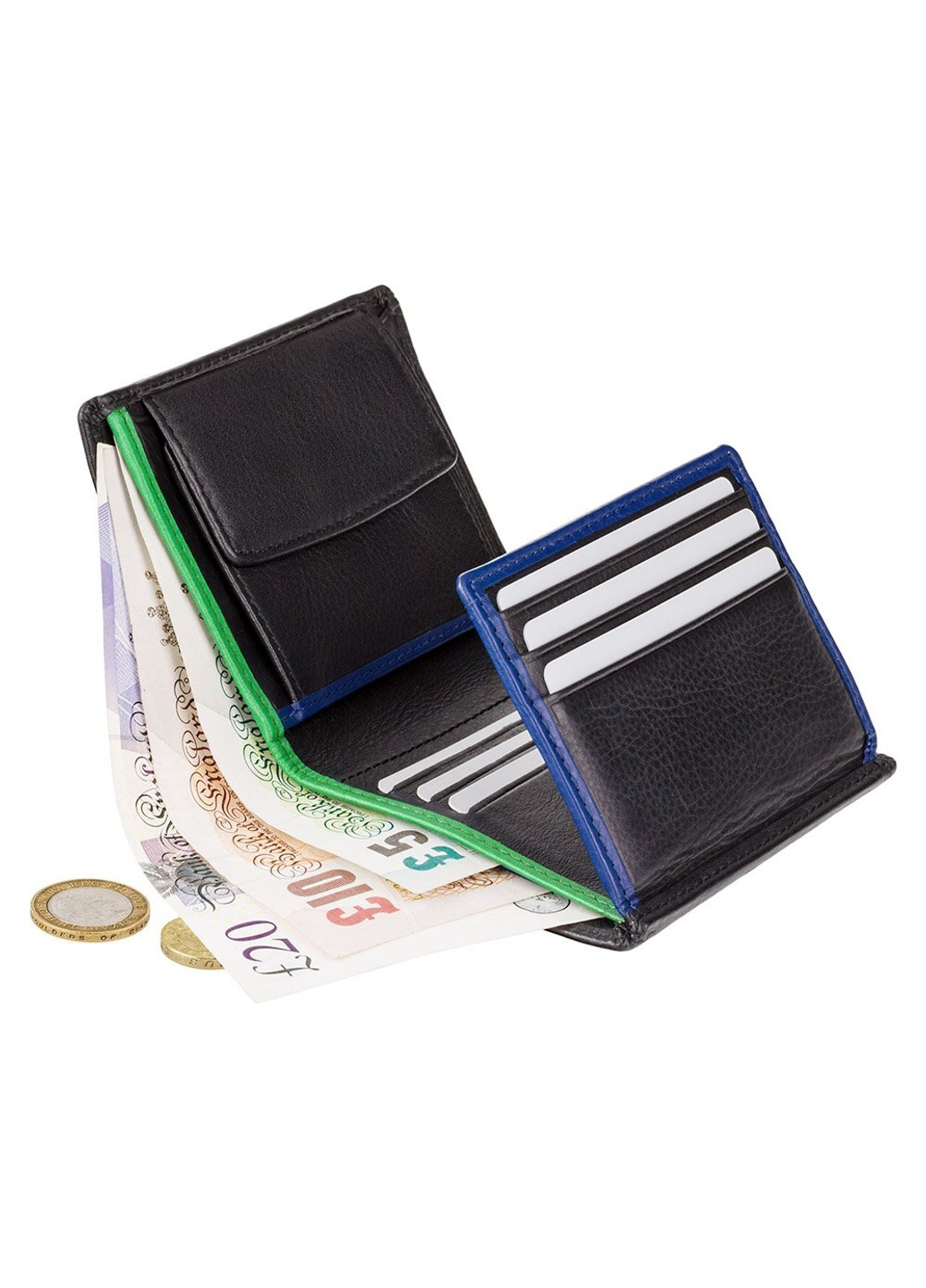 Кожаное мужское портмоне bd22 bk/rd/or Visconti (264478172)