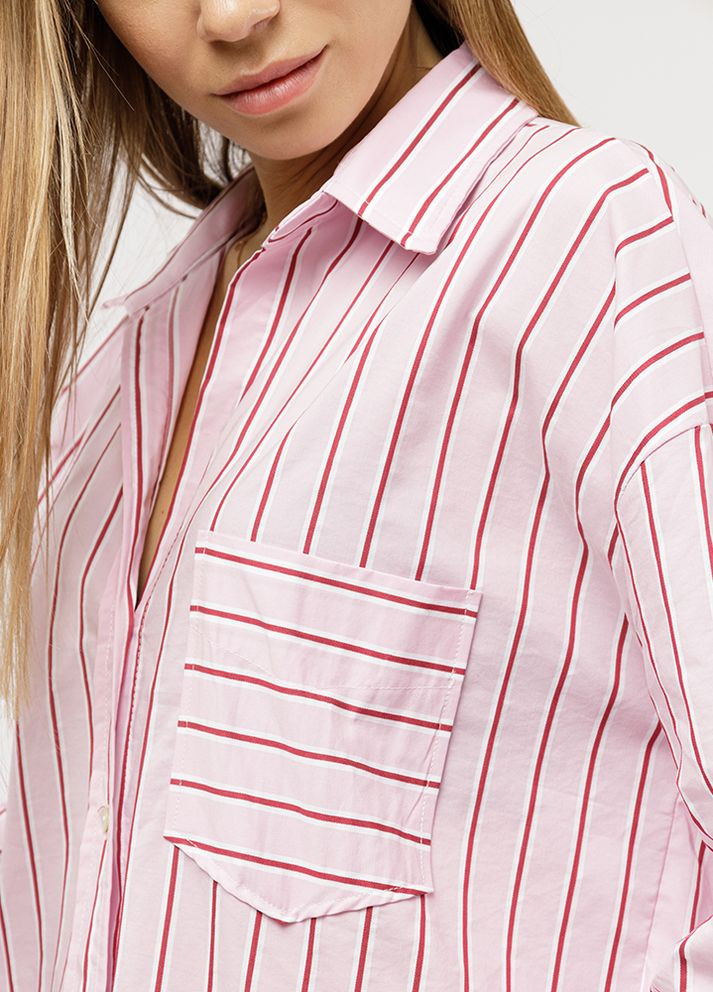 Жіноча сорочка з довгим рукавом колір рожевий ЦБ-00227873 NEVER MORE (260816638)