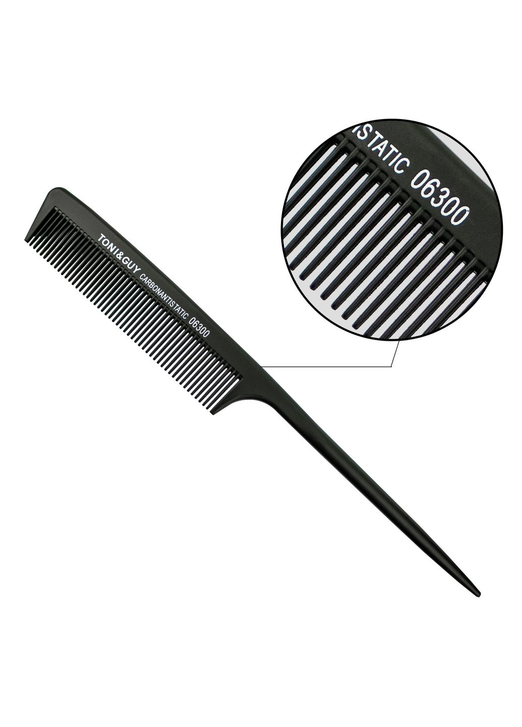 Гребень для волос Carbon T&G черный с ручкой 06300 расчёска для мелирования расческа для стрижки парикмахера Toni & Guy (262292266)