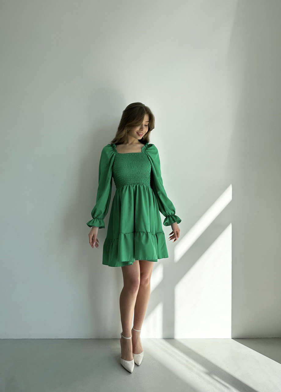 Зеленое женское платье софт No Brand