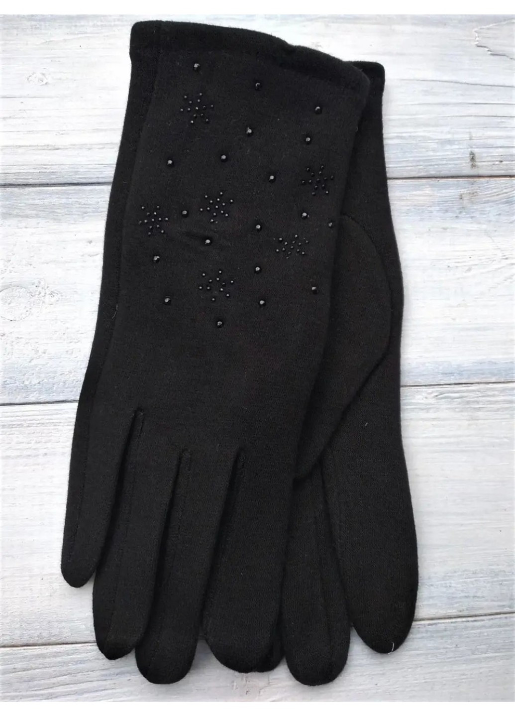 Женские стрейчевые перчатки чёрные 8712s1 S BR-S (261771599)