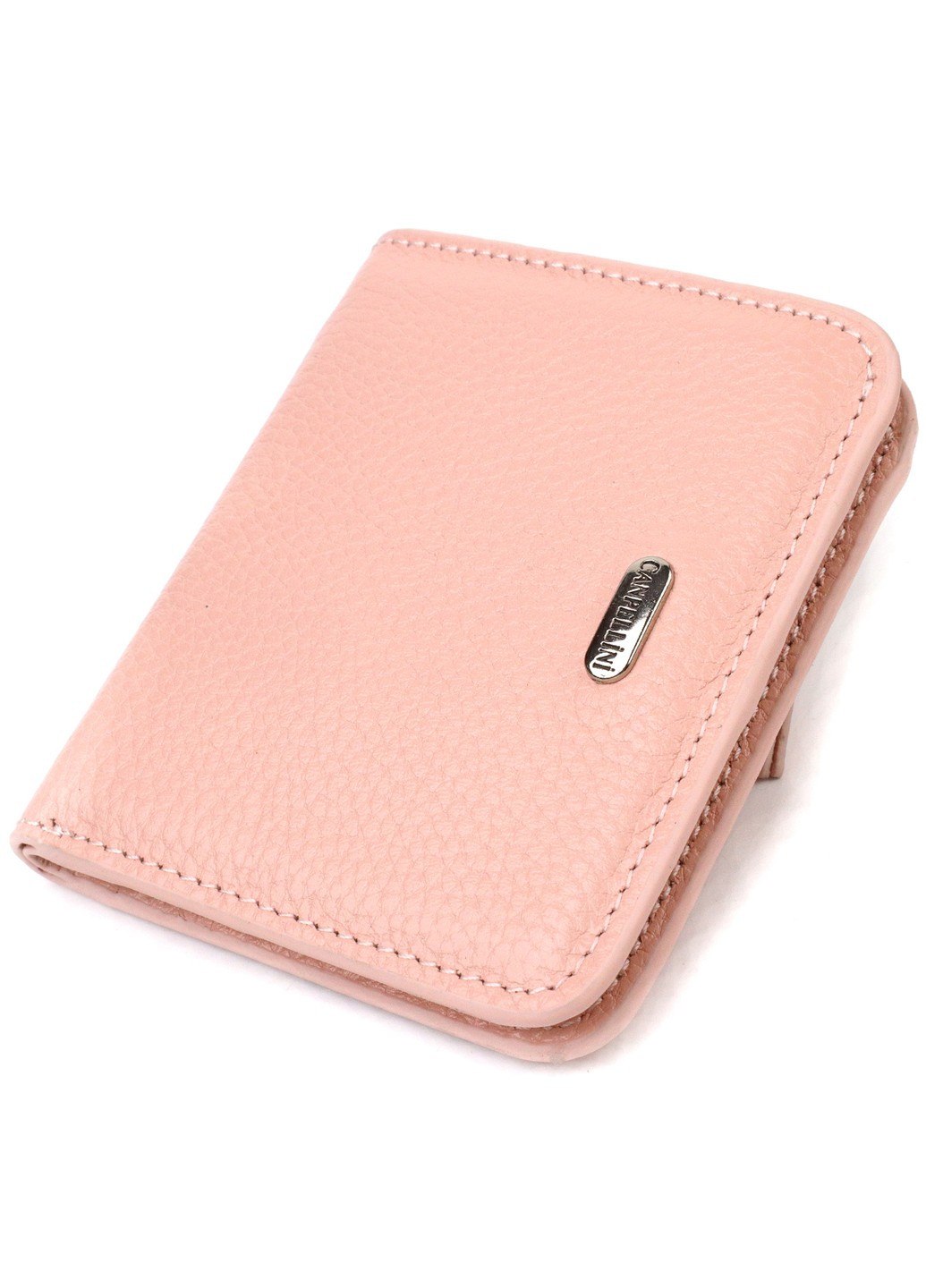 Жіночий гаманець невеликого розміру з натуральної шкіри 21797 Рожевий Canpellini (259873963)