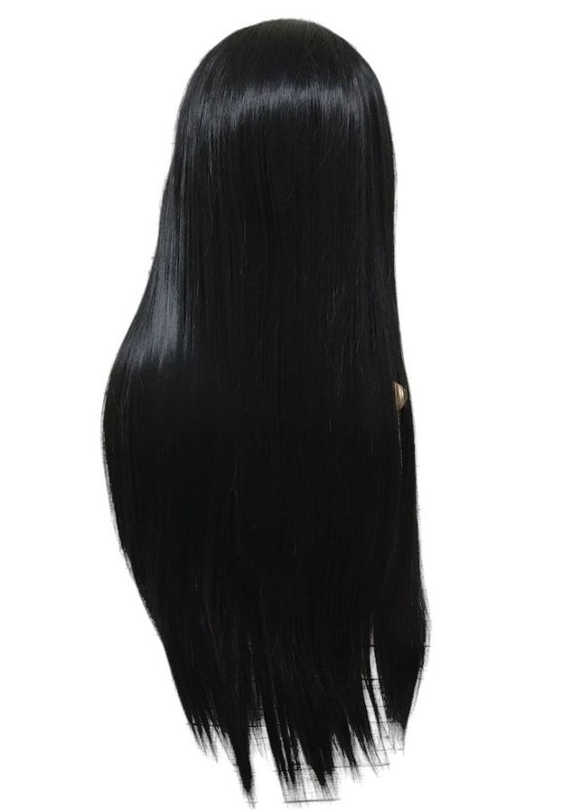 Парик женский длинный прямой черный с пробором без челки No Brand (268302371)