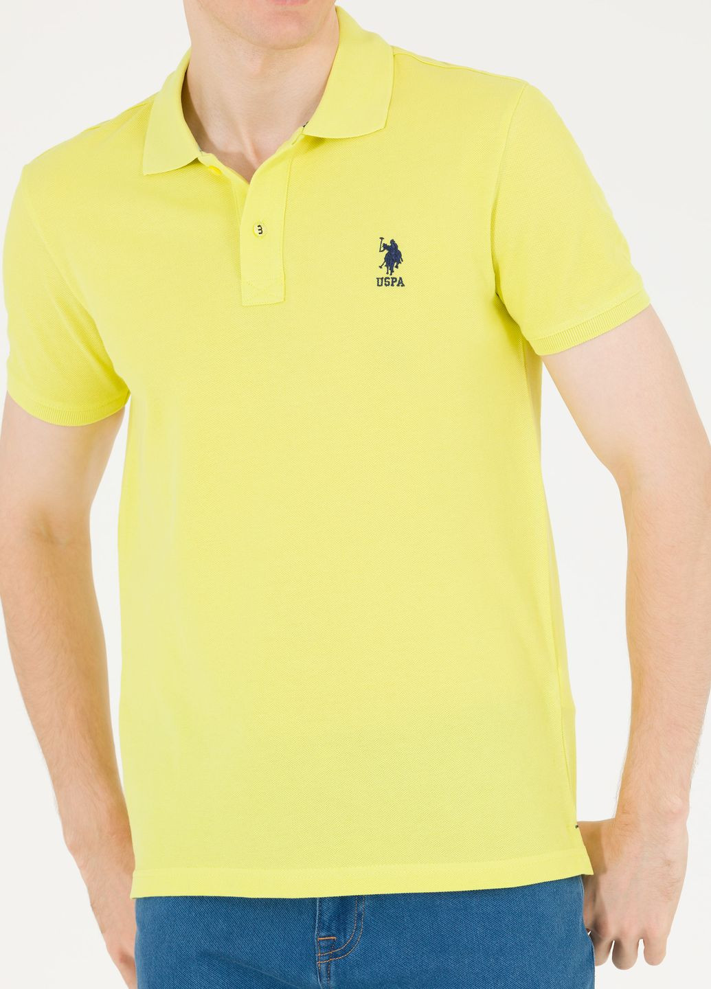 Светло-желтая футболка поло u.s. polo assn. мужское U.S. Polo Assn.