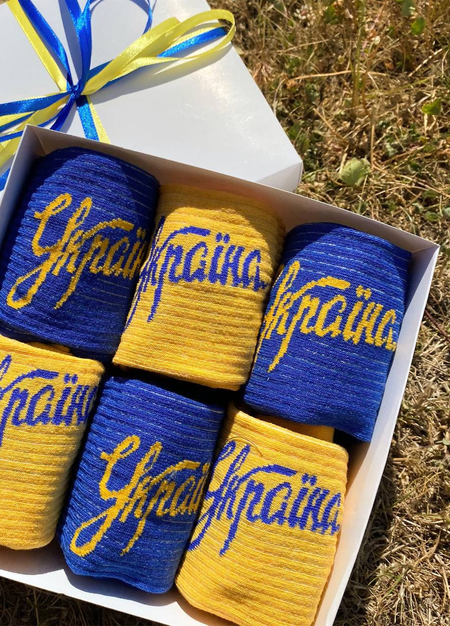 Подарунковий бокс жіночих високих шкарпеток Україна 6 пар Vakko (257042052)
