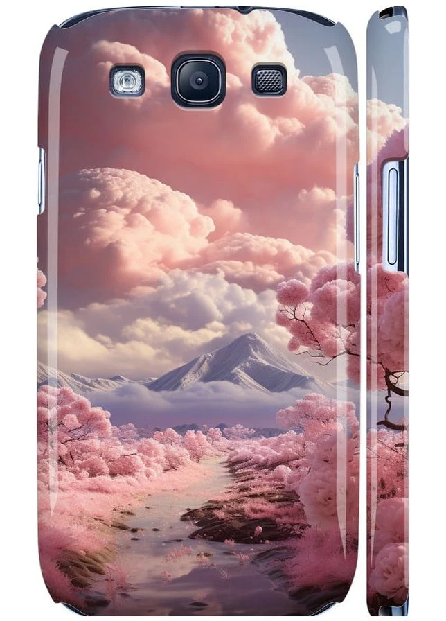 3D пластиковый матовый чехол 'Розовые облака' для Endorphone Samsung Galaxy S3 i9300 (267232330)