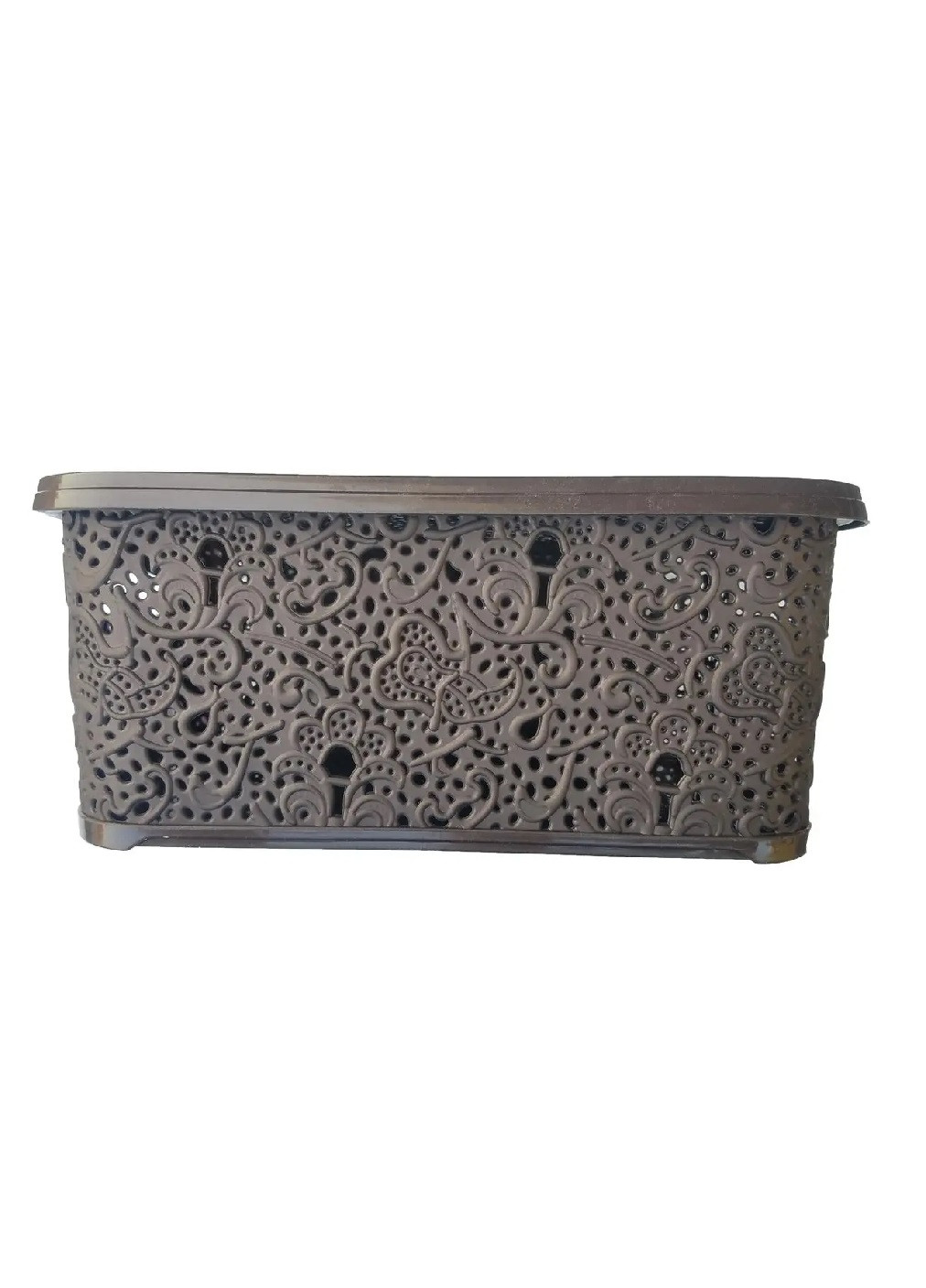 Кошик коробка бокс органайзер короб для зберігання речей універсальний з кришкою ручками 25x34.5x16 см (475587-Prob) Коричневий Unbranded (269002745)