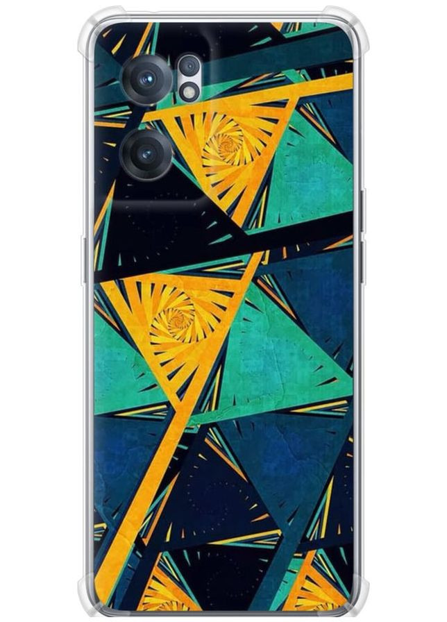 Силіконовий протиударний с посиленими кутами чохол 'Арт, абстракція, жовтий, синій' для Endorphone OnePlus Nord CE 2 (276321450)