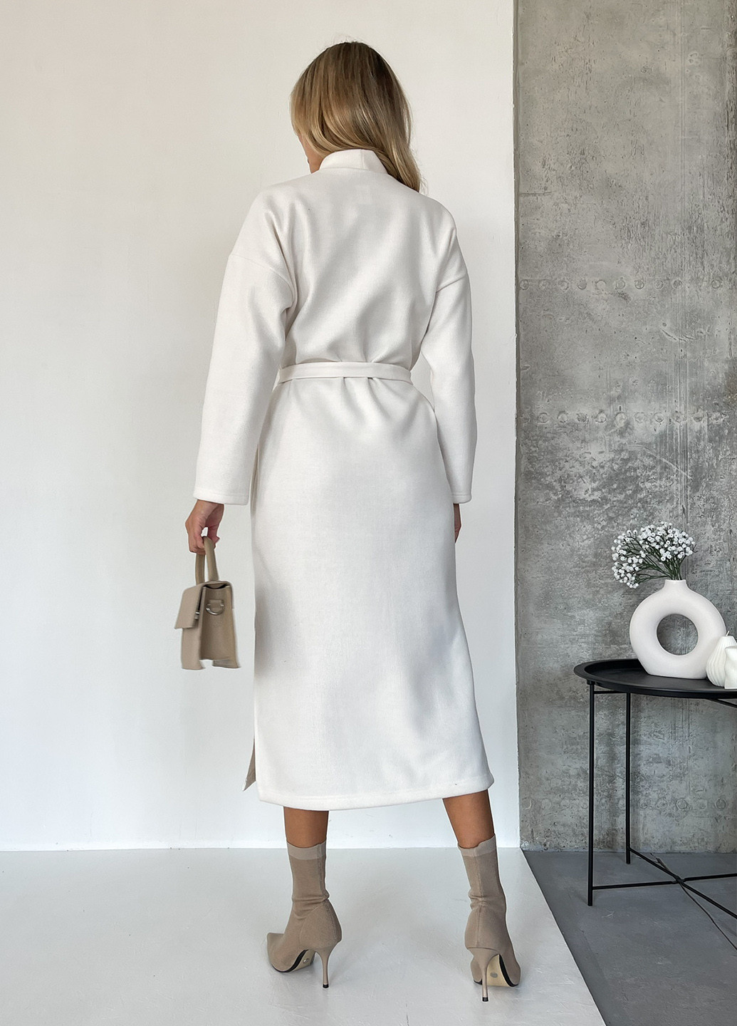 Молочное повседневный платье Verso однотонное