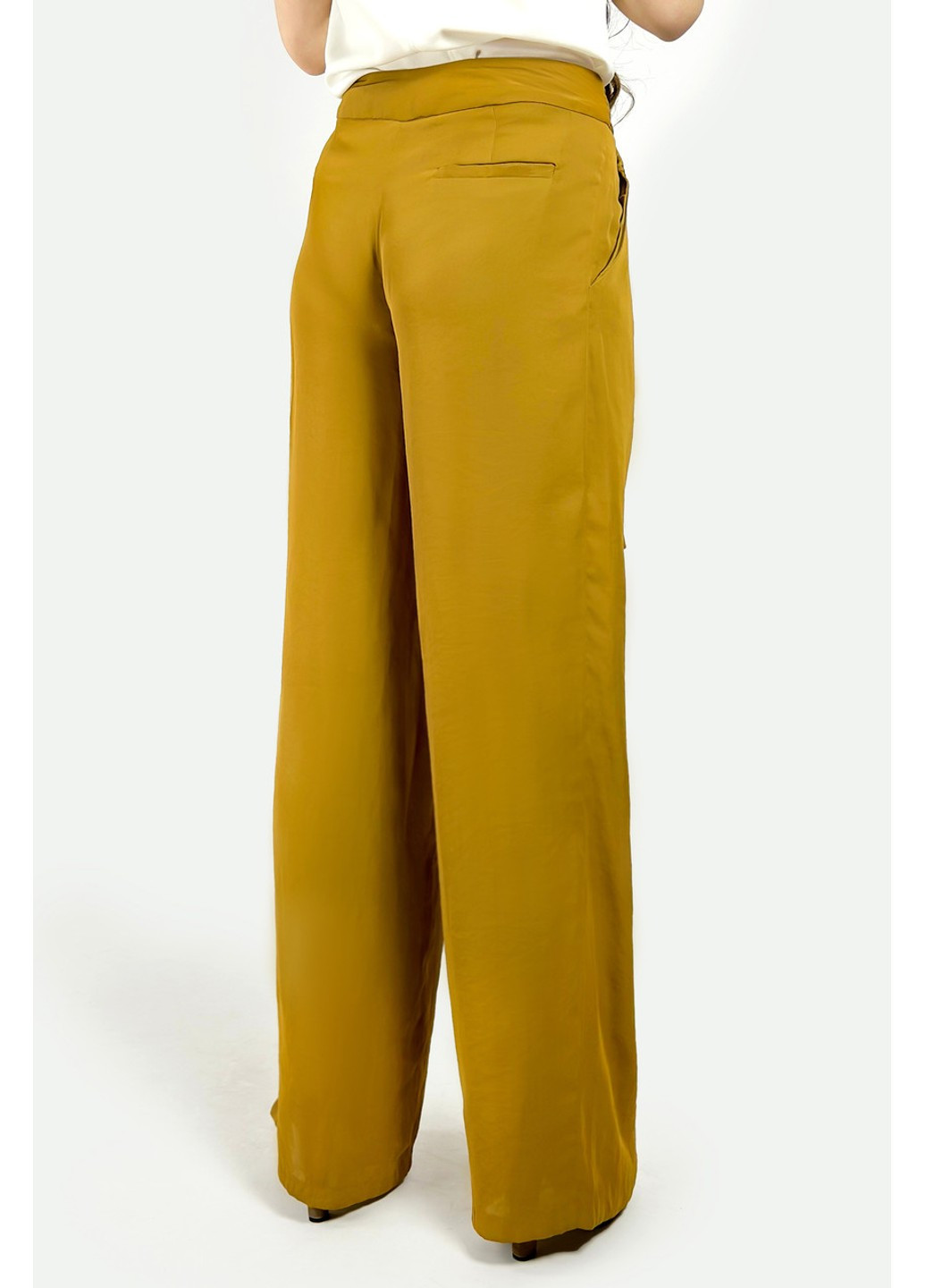 Горчичные классические летние прямые брюки Zara