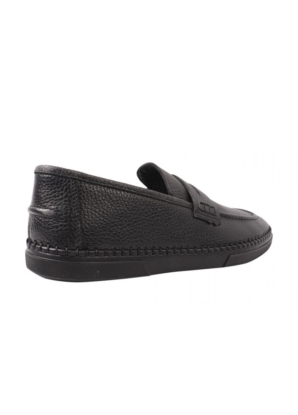 Черные туфли лоферы мужские из натуральной кожи, на низком ходу, цвет черный, турция Ridge
