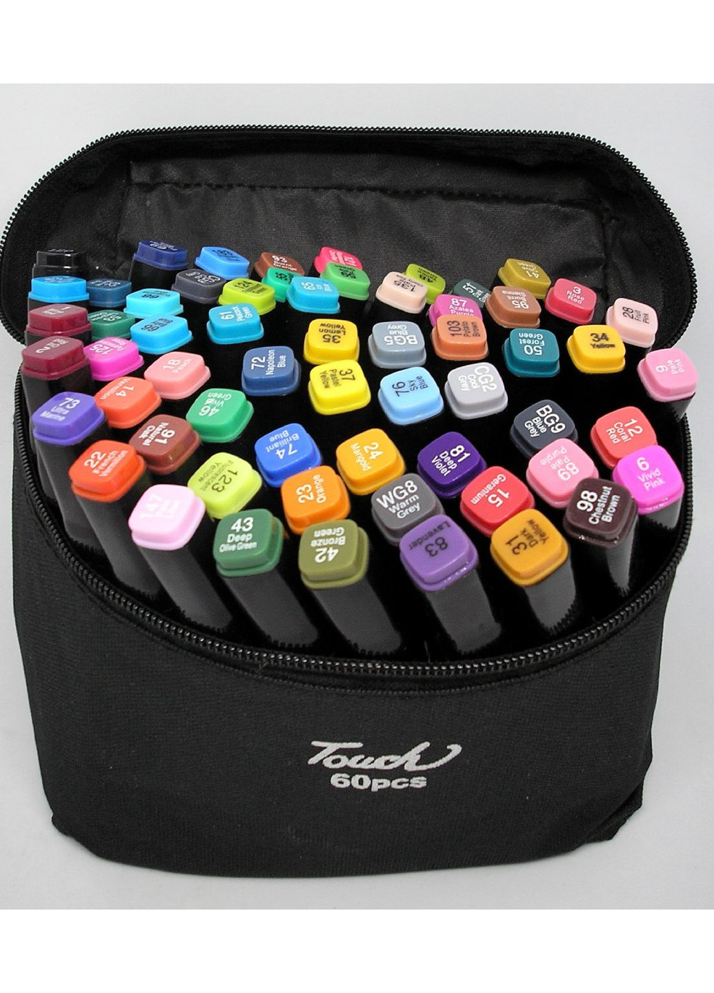 Скетч маркеры двухсторонние 60 шт фломастеры спиртовые набор в сумке по номерам Touch (260063566)