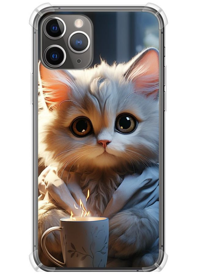 Силикон с усиленными углами чехол 'White cat' для Endorphone apple iphone 11 pro (265394587)
