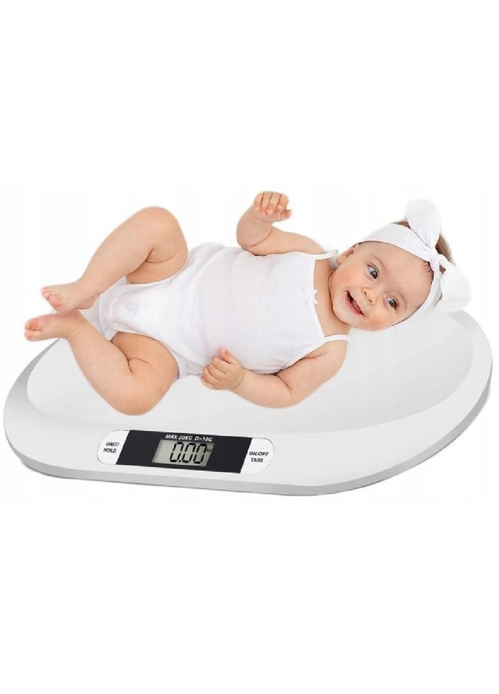 Електронні дитячі ваги для немовлят малюків з дисплеєм на батарейках 55,5×32,3×3,0 см (475148-Prob) Unbranded (262371405)