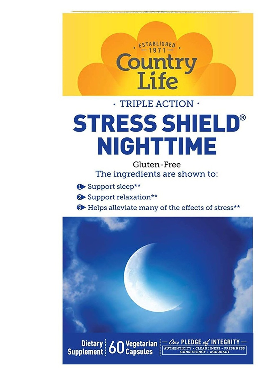 Stress Shield Nighttime 60 Caps Country Life (257342432)