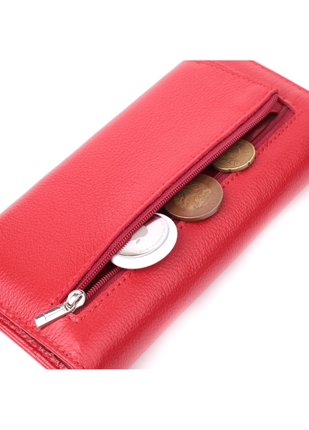 Чудовий жіночий гаманець з натуральної шкіри 22524 Червоний st leather (278001127)