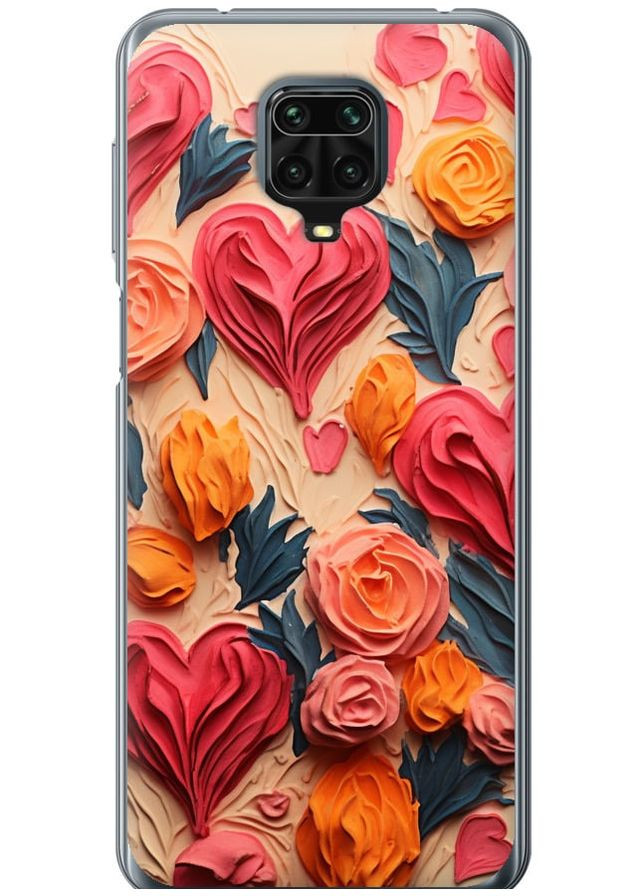 Силиконовый чехол 'Сердечки 3' для Endorphone Xiaomi Redmi Note 9 Pro (267239353)