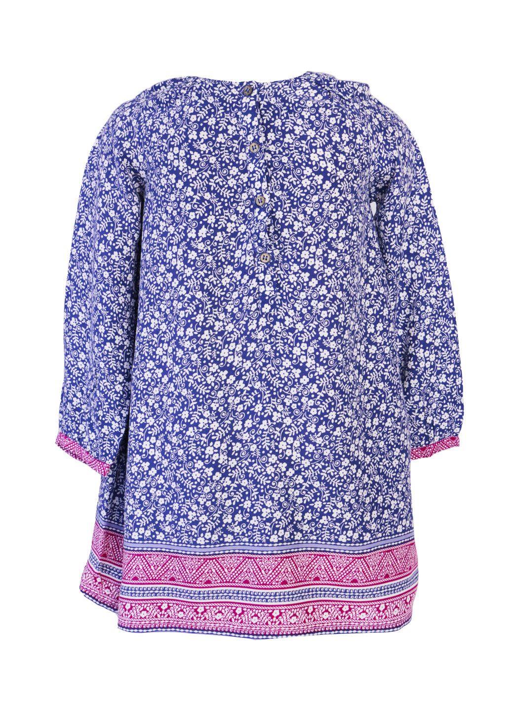 Комбинированное платье для девочки в цветочки 104 синий-разноцветный Primark (257747968)