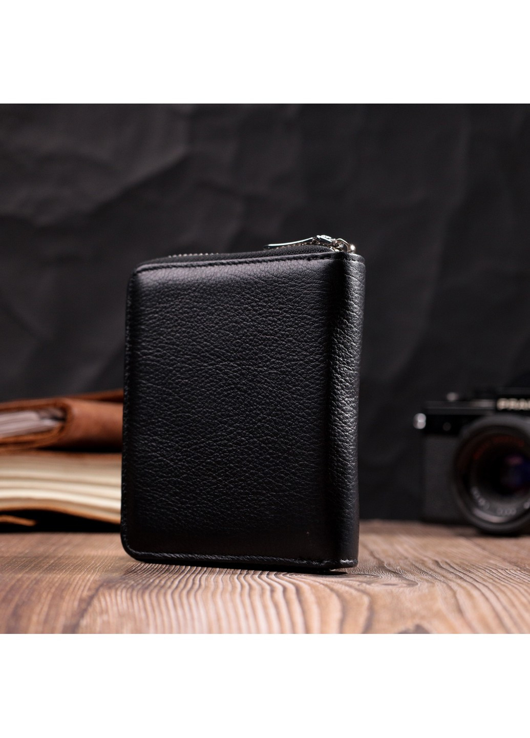 Женский отменный кошелек из натуральной кожи 22449 Черный st leather (277980487)