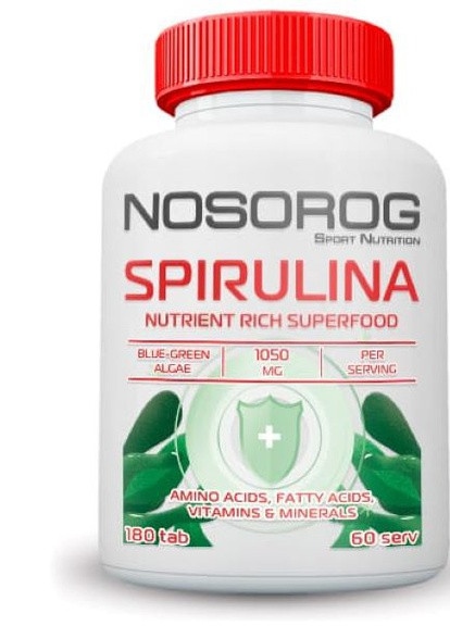 Спіруліна Spirulina 180 таб Nosorog Nutrition (259296183)