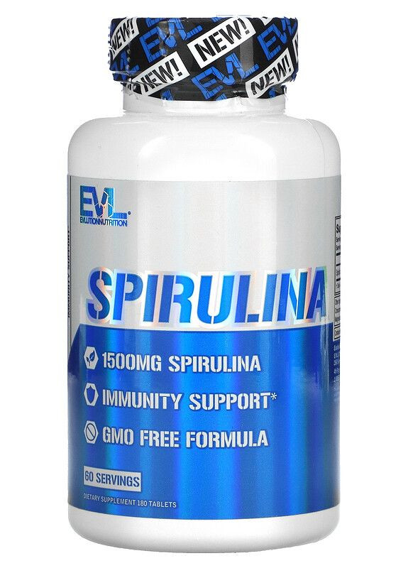 Спіруліна Spirulina 500 mg 180 Tablets EVLution Nutrition (265151980)