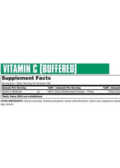 Vitamin C Buffered 100 Tabs Universal Nutrition (256724109)