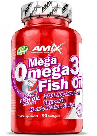 Mega Omega 3 Fish Oil 1000 mg 90 Softgels Amix Nutrition (258499764)