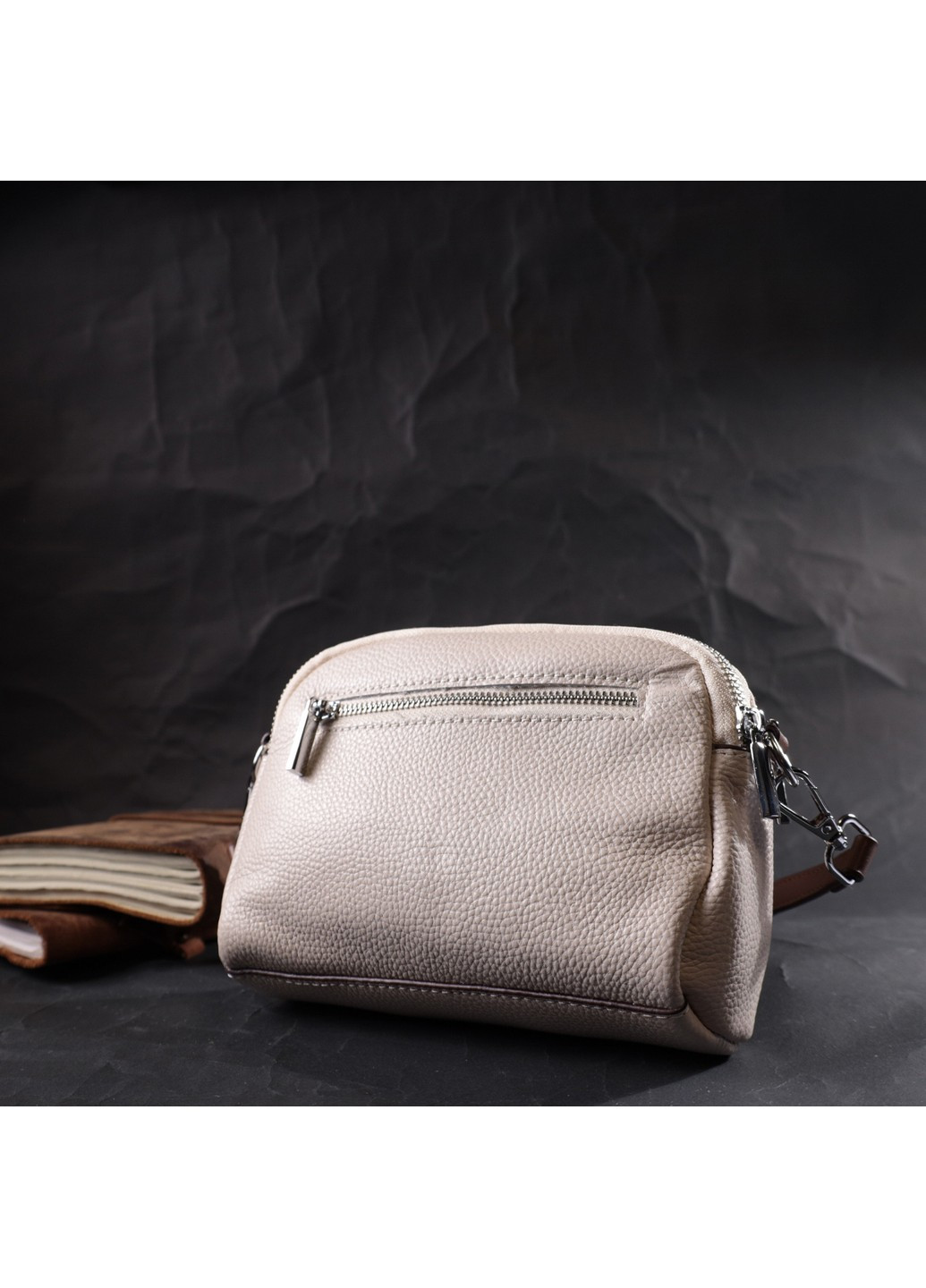 Маленька повсякденна сумка для жінок із натуральної шкіри 22323 Біла Vintage (276461682)