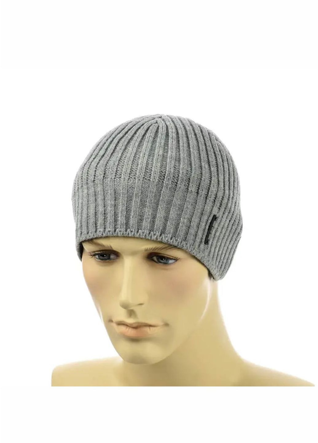Чоловіча зимова шапка на флісі No Brand мужская шапка без отворота (276534571)