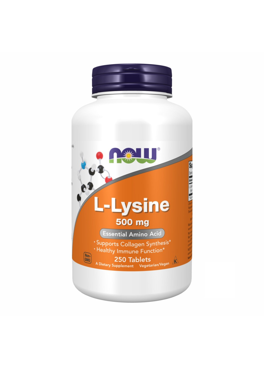 Л-Лізин L-Lysine 500мг - 250 таб Now Foods (269461822)