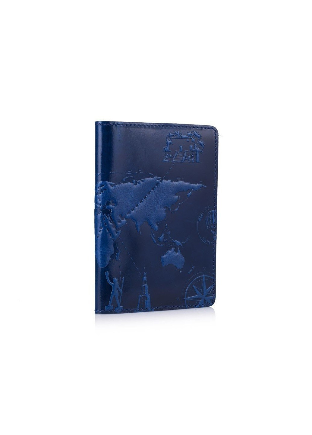 Кожаная обложка на паспорт HiArt PC-01 7 Wonders of the World Голубая Голубой Hi Art (268371450)