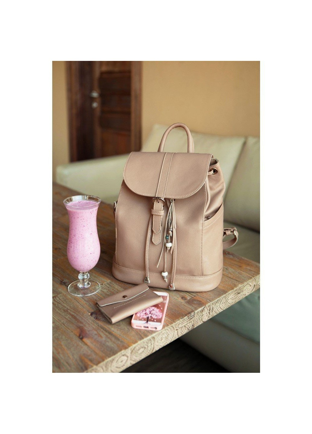 Жіночий шкіряний рожевий рюкзак «Олсен барбі» bn-bag-13-barbi BlankNote (263519137)