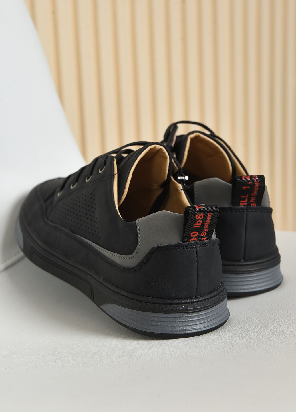 Черные туфли подросток мальчик черного цвета со шнурками Let's Shop