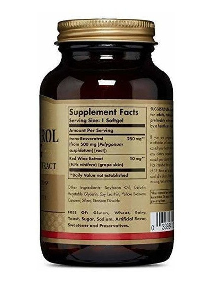 Resveratrol 250 mg 60 Softgels Solgar (256723933)