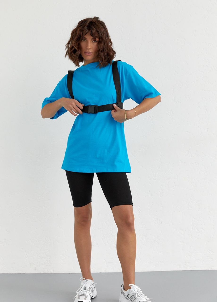 Жіночий велосипедний костюм з портупеєю - блакитний Lurex (262810210)