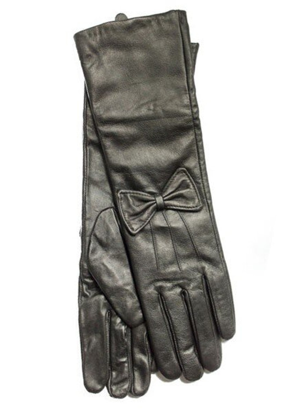 Женские черные кожаные длинные перчатки L Shust Gloves (266143009)