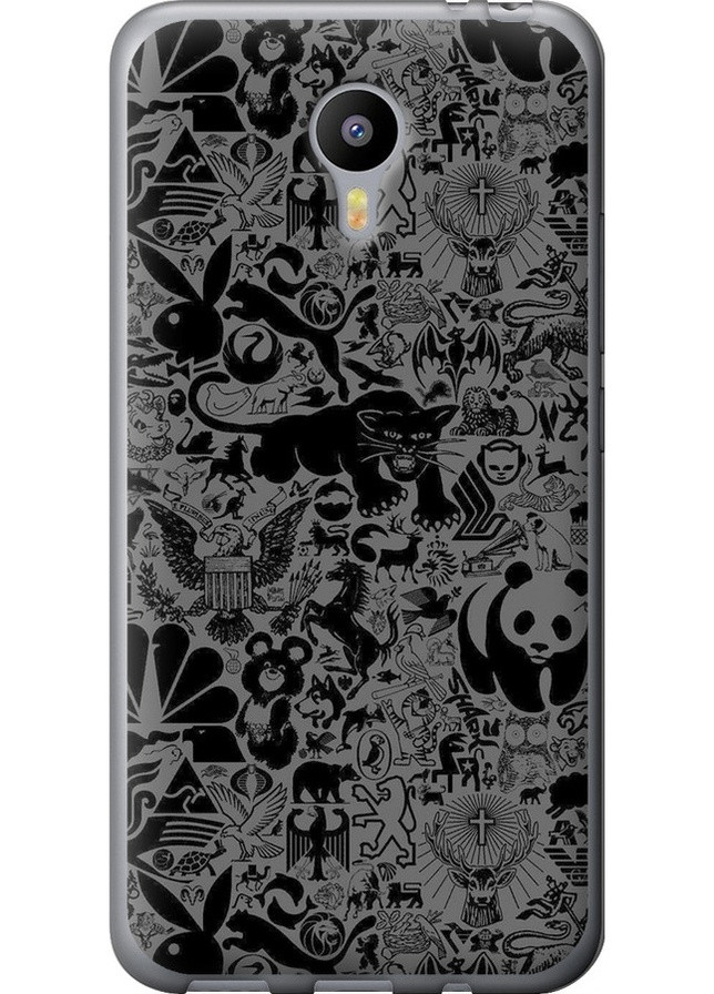 2D пластиковий чохол 'Чорно-сірий стікер бомбінг' для Endorphone Meizu M2 Note (259320516)