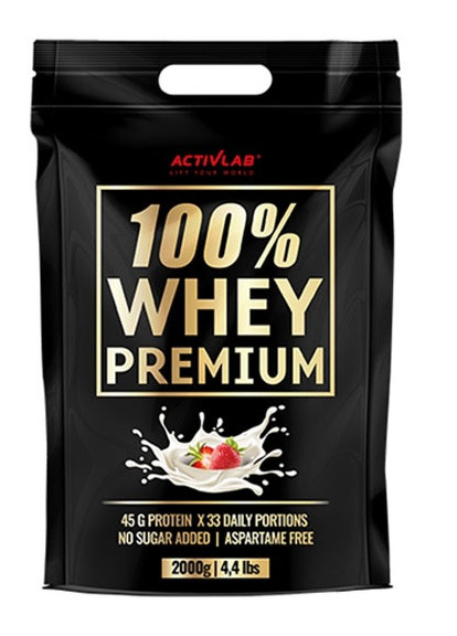 100% Whey Premium 2000 g /66 servings/ Strawberry ActivLab (256725820)