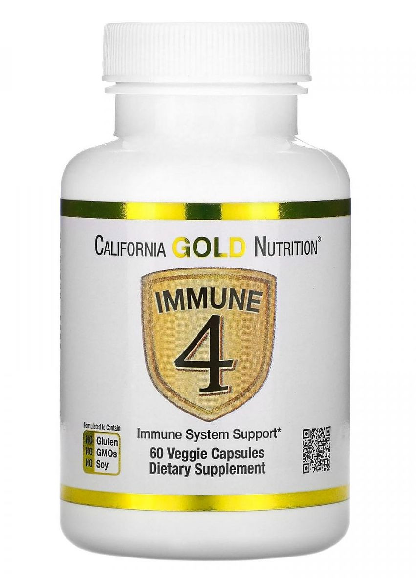 Средство для укрепления иммунитета Immune 4 Immune System Support 60 Veggie Capsules California Gold Nutrition (264748471)
