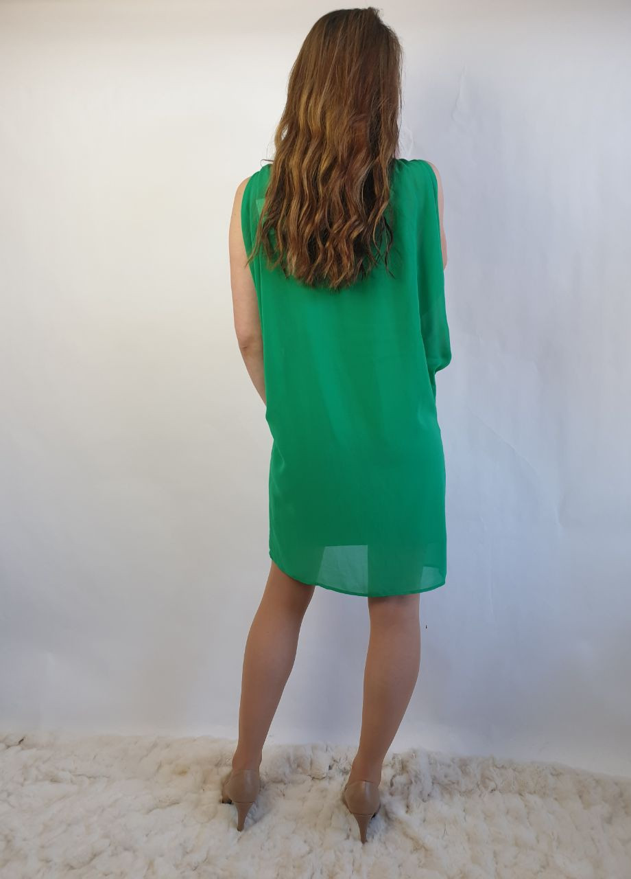 Зеленое коктейльное платье Naf Naf однотонное