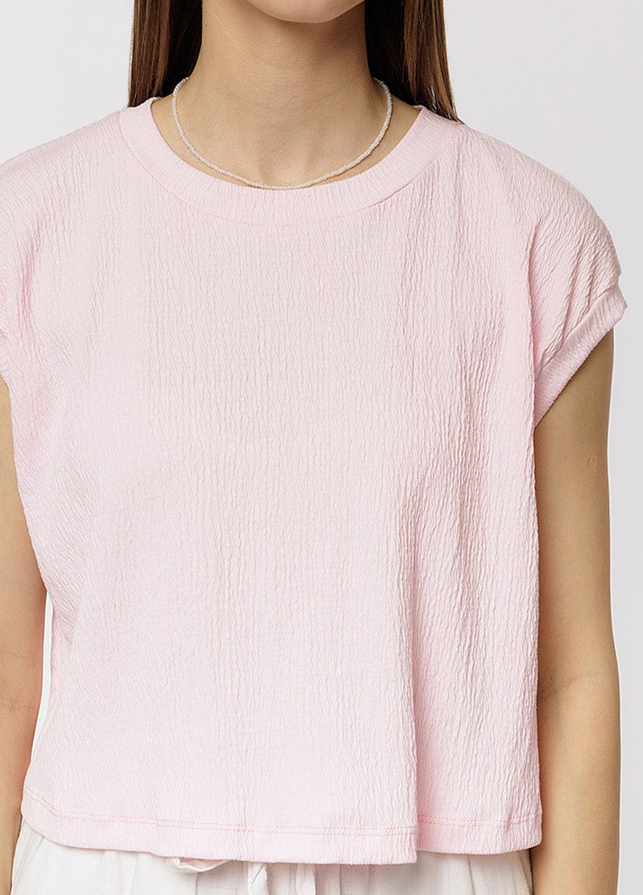 Розовая летняя короткая женская футболка цвет розовый цб-00219344 So sweet