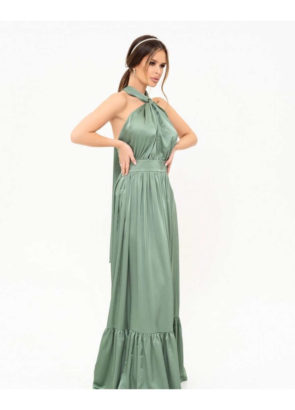 Оливкова повсякденний сукня 13925 оливковий ISSA PLUS