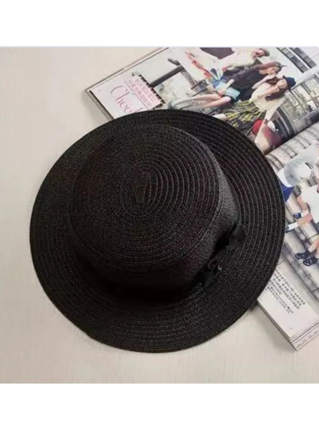 Взрослая шляпка соломенная Черный No Brand (260134813)