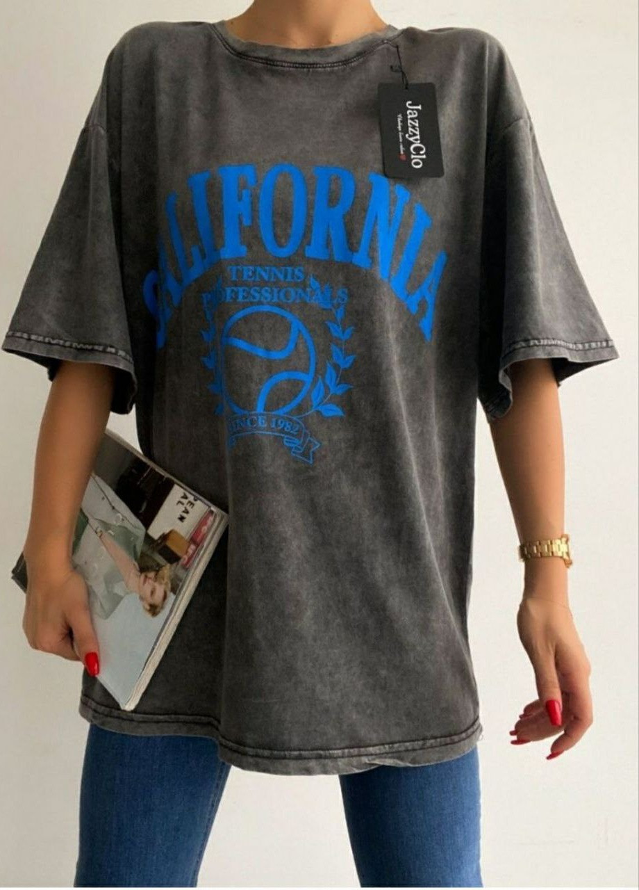 Сіра футболка-туніка варенка california No Brand