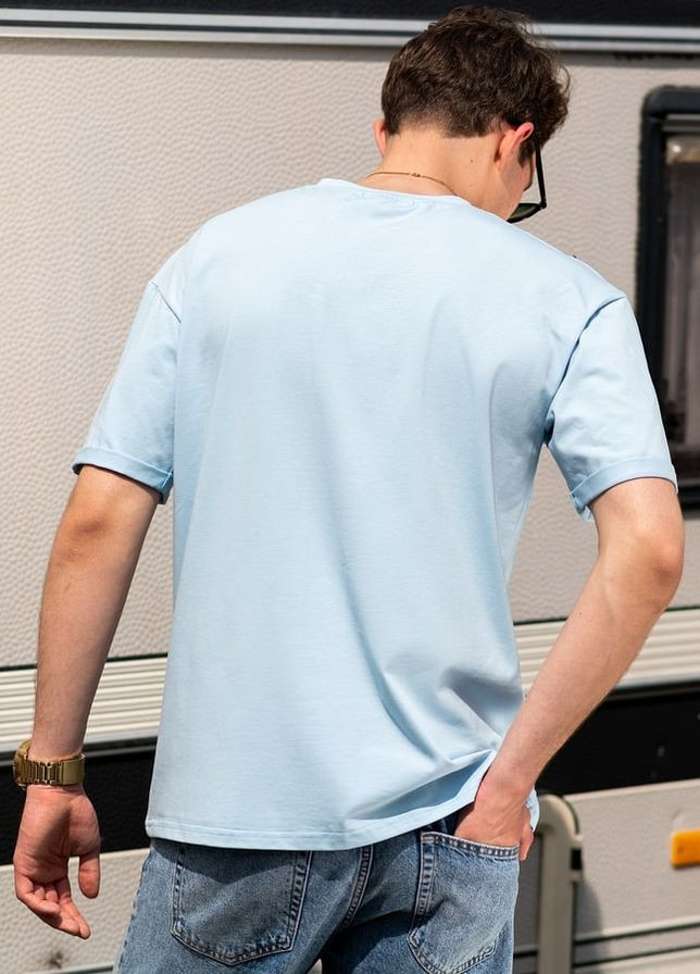 Голубая футболка south basik blue с длинным рукавом Vakko