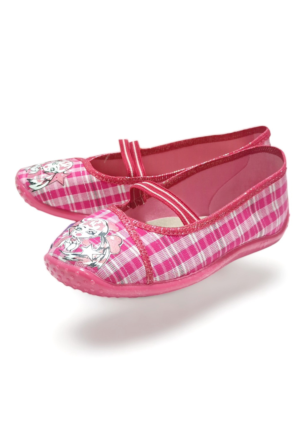 Розовые тапочки для девочки текстильные sylwia 156 р.33 (21см) розовые Raweks с аппликацией