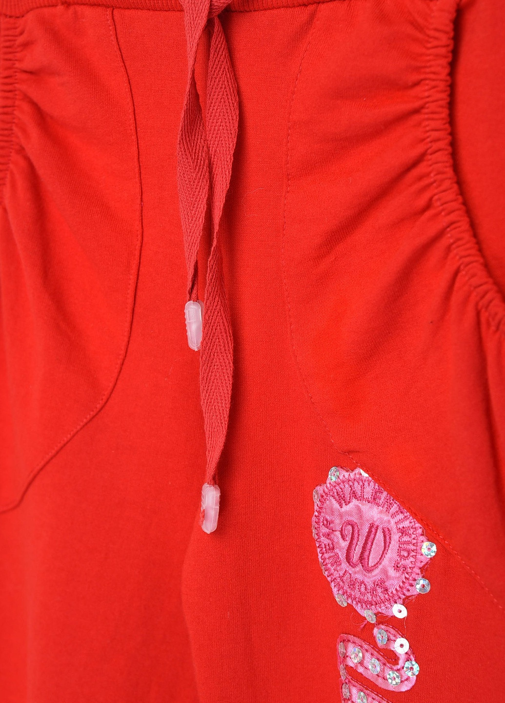 Штани дитячі дівчинка червоного кольору з написом Let's Shop (256915194)