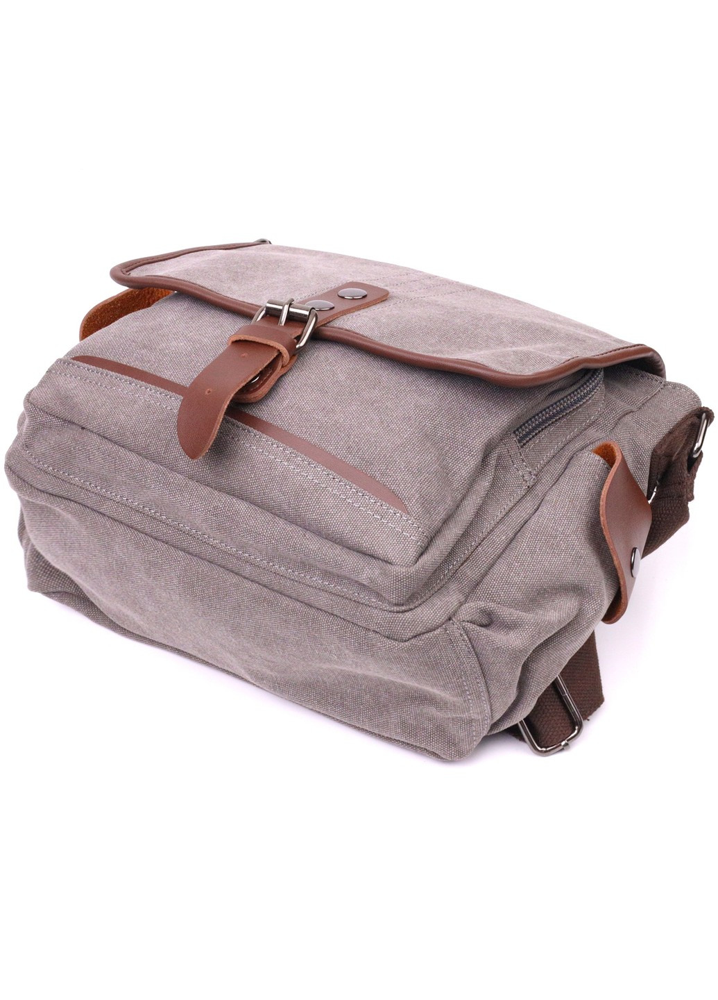Практична горизонтальна чоловіча сумка з текстилю 21248 Сіра Vintage (258267904)